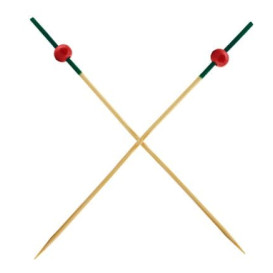 Bambusspieße "Portugal" Grün und Rot 120mm (200 Stück)