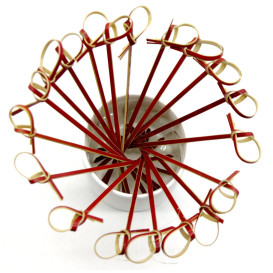 Bambusspieße Schleife Rot 90mm (5000 Stück)