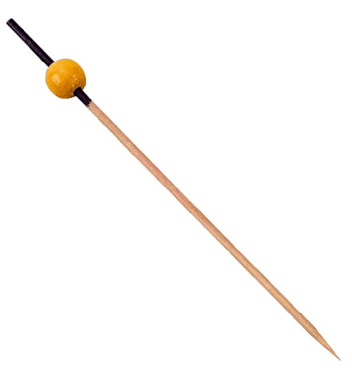 Bambusspieße Schwarz und Gelb 120mm (200 Stück) Bambusspieße Schwarz und Gelb 120mm (200 Stück)