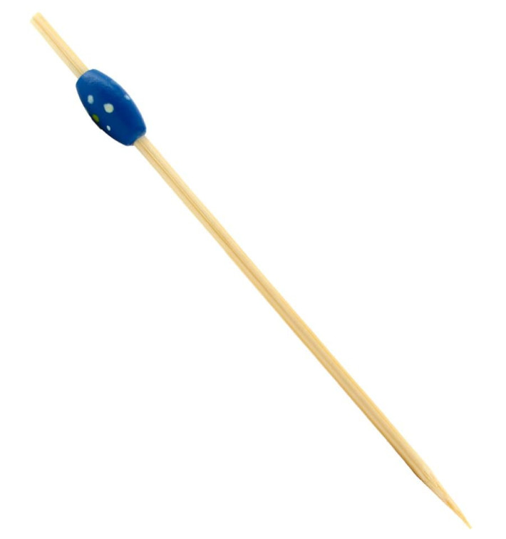 Bambusspieße "Punteado" Blau 120mm (200 Stück)