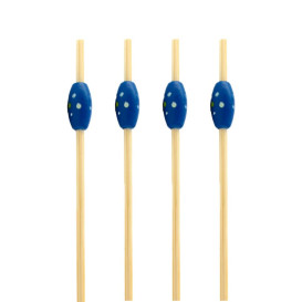 Bambusspieße "Punteado" Blau 120mm (200 Stück)