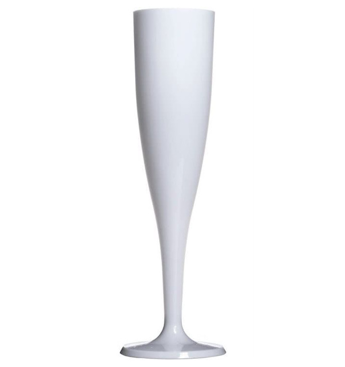 Sektflöte Plastik Spritzguss weiß 115ml (120 Stück) Sektflöte Plastik Spritzguss weiß 115ml (120 Stück)