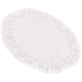 Oval Spitzenpapier weiß "Litos" 22x32cm (250 Stück)