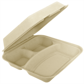 Menübox Zuckerrohr 2-Geteilt 250x250x75mm (50 Stück)