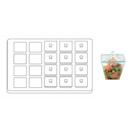 Kit Plastiktablett Kapazität 20 plastikschale Quadrat (1 Einheit)