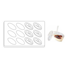 Kit Plastiktablett Kapazität 12 plastikschale Ovale (12 Einheit)