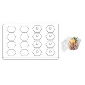 Kit Plastiktablett Kapazität 16 plastikschale Sechseckige (1 Einheit)