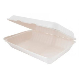 Verpackung Zuckerrohr-Fasern Weiß 335x230x75mm (50 Einh.)