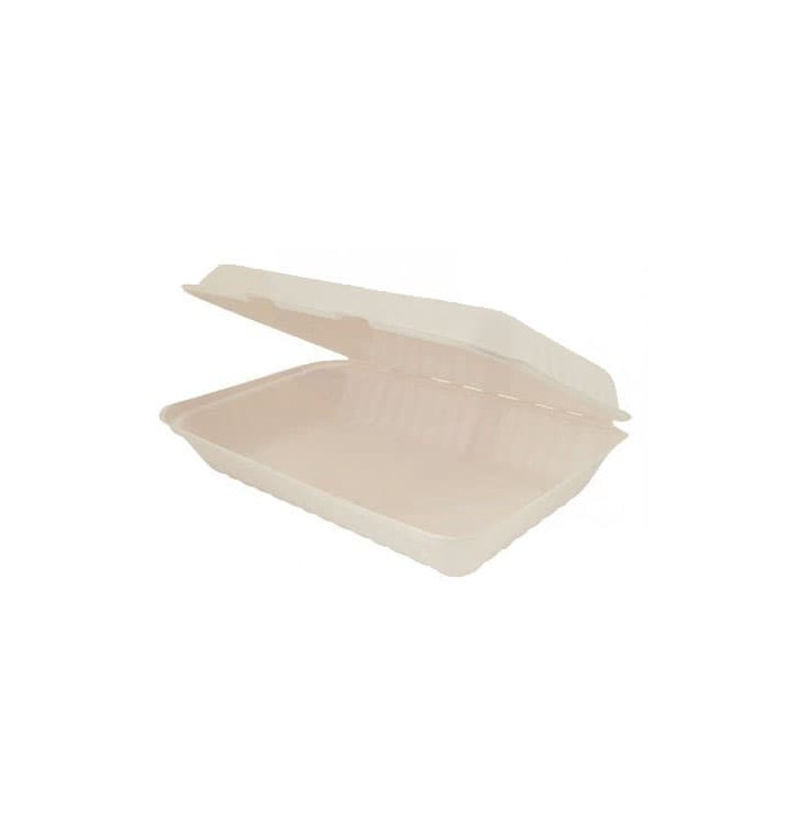 Verpackung Zuckerrohr-Fasern mit Deckel Scharnieren Natur 335x230x75mm (50 Einh) Verpackung Zuckerrohr-Fasern mit Deckel Scharnieren Natur 335x230x75mm (50 Einh)