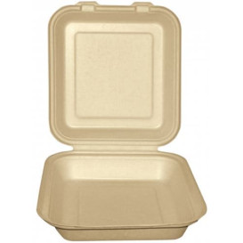 Burger-Box Zuckerrohr Natur 20x20x7,5cm (200 Stück)
