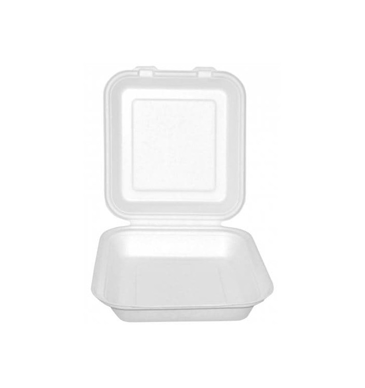 Burger-Box Weiß Zuckerrohr 20x20x7,5cm (50 Stück) Burger-Box Weiß Zuckerrohr 20x20x7,5cm (50 Stück)