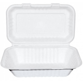 Menübox Zuckerrohr Weiß 225x165x64mm (50 Stück)