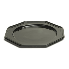 Platzteller achteckig schwarz 30cm (10 Stück)