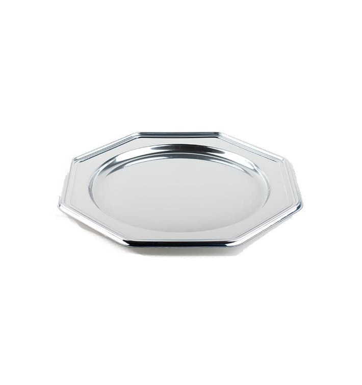 Platzteller achteckig Silber 30cm (50 Stück) Platzteller achteckig Silber 30cm (50 Stück)