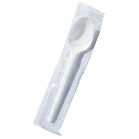 Kleiner Plastiklöffel weiß einzeln verpackt 125mm (2000 Stück)