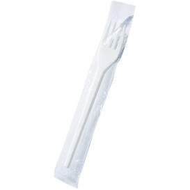 Plastikgabel weiß einzeln verpackt 170 mm (1000 Stück)