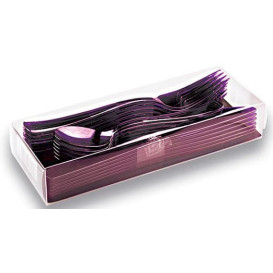 Besteckset Plastik 18-teilig aubergine (20 Sets)