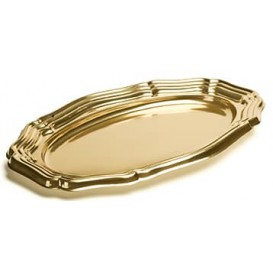Plastiktablett Oval Gold 40x27cm (5 Stück)