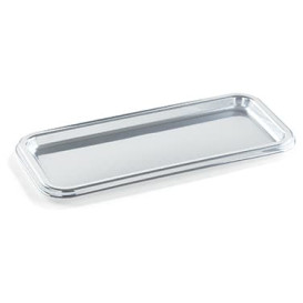 Plastikplatte rechteckig Silber 35x16cm (5 Stück)