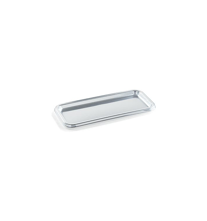 Plastikplatte rechteckig Silber 35x16cm (5 Stück) Plastikplatte rechteckig Silber 35x16cm (5 Stück)