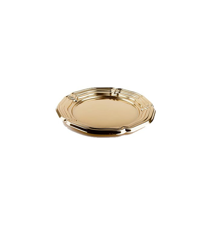 Servierplatte Plastik rund Gold 34cm (50 Stück) Servierplatte Plastik rund Gold 34cm (50 Stück)