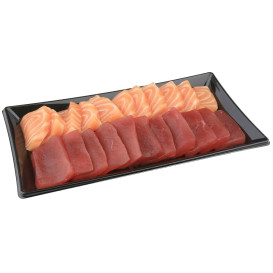 Plastikplatte rechteckig schwarz 12x22cm (50 Stück)