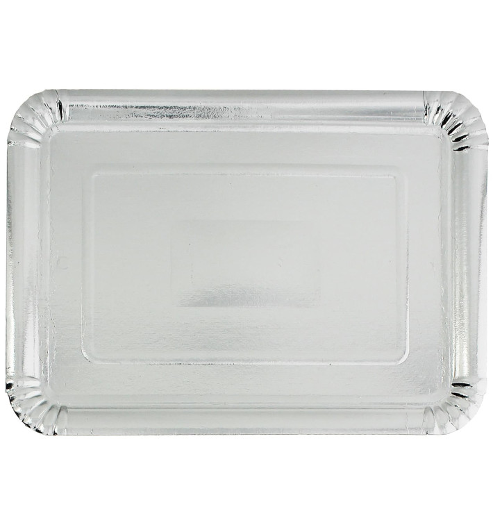 Pappschale rechteckig Silber 18x24cm (100 Stück) Pappschale rechteckig Silber 18x24cm (100 Stück)