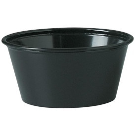 Dressingbecher Plastik PS für Soβen Schwarz 100ml Ø74mm (2500 Stück)