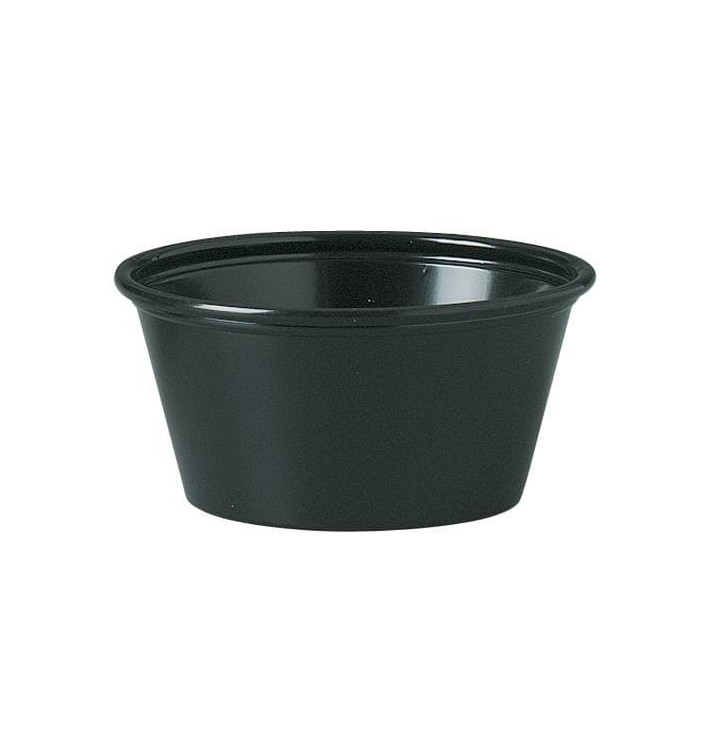 Dressingbecher Plastik PS für Soβen Schwarz 60ml Ø62mm (2500 Stück) Dressingbecher Plastik PS für Soβen Schwarz 60ml Ø62mm (2500 Stück)