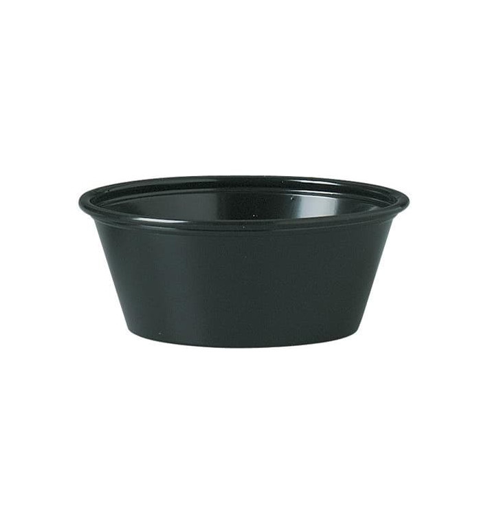 Dressingbecher Plastik PS für Soβen Schwarz 44ml Ø62mm (2500 Stück) Dressingbecher Plastik PS für Soβen Schwarz 44ml Ø62mm (2500 Stück)