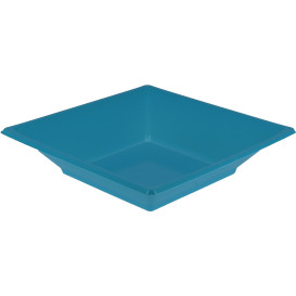 Viereckiger Plastikteller Tief Türkis 170mm (5 Stück)