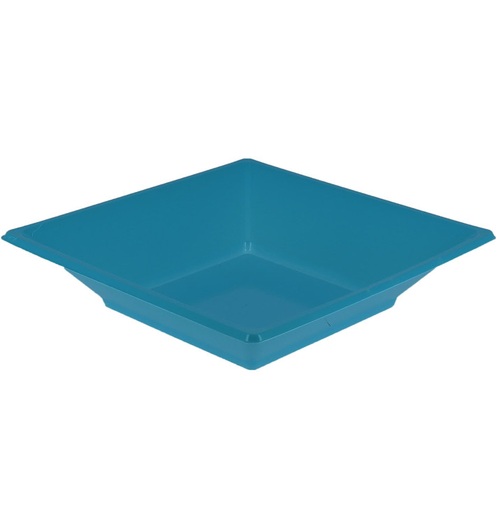 Viereckiger Plastikteller Tief Türkis 170mm (5 Stück) Viereckiger Plastikteller Tief Türkis 170mm (5 Stück)