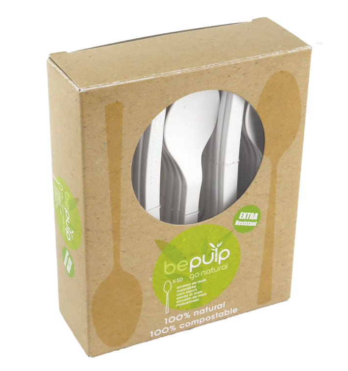 Löffel Biologisch Abbaubarer PLA Weiß 155mm (500 Stück) Löffel Biologisch Abbaubarer PLA Weiß 155mm (500 Stück)
