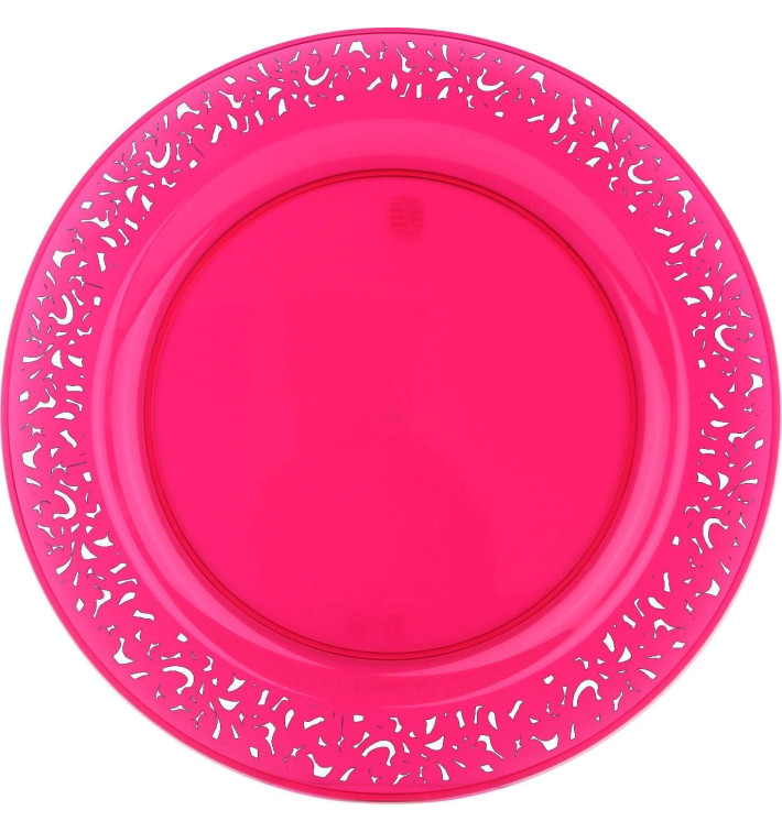 Plastikteller rund extra Stark "Mandala" himbeer 23cm (88 Stück) Plastikteller rund extra Stark "Mandala" himbeer 23cm (88 Stück)