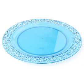 Plastikteller rund extra Stark "Mandala" Türkis 19cm (88 Stück)