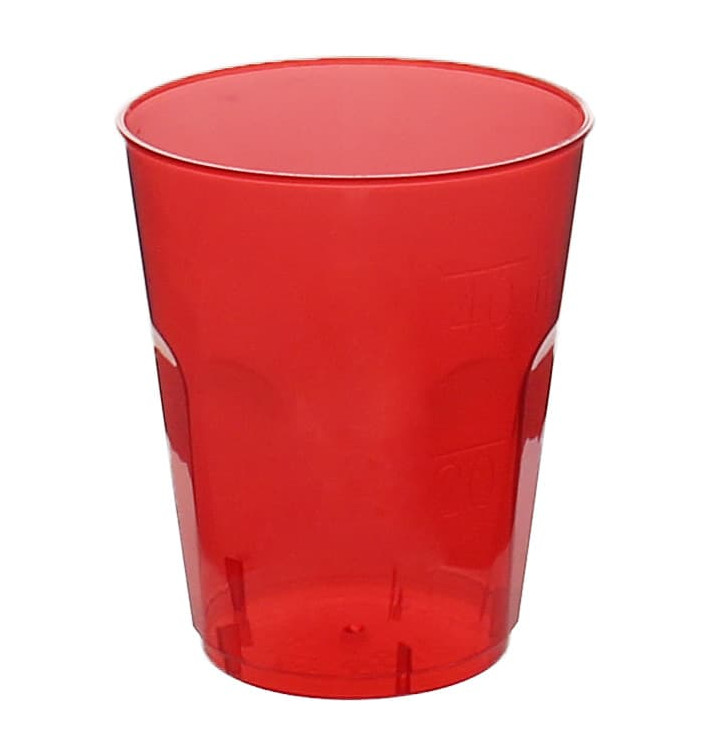 Hartplastikbecher "Diamant" PS Rot Transp. Cristal 50ml (20 Stück) Hartplastikbecher "Diamant" PS Rot Transp. Cristal 50ml (20 Stück)