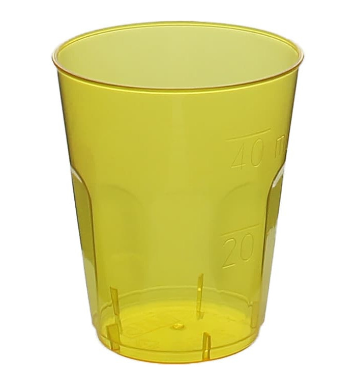 Hartplastikbecher "Diamant" PS Gelb Transp. Cristal 50ml (20 Stück) Hartplastikbecher "Diamant" PS Gelb Transp. Cristal 50ml (20 Stück)