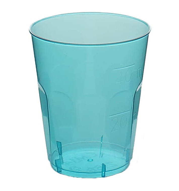Hartplastikbecher "Diamant" PS Blau Transp. Cristal 50ml (20 Stück)
