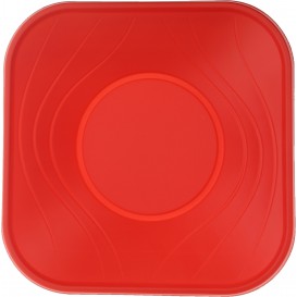 Viereckige Plastikschale PP "X-Table" Rot 180x180mm (112 Stück)