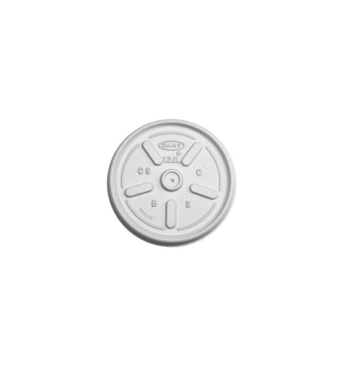 Flacher Deckel für Styroporbecher Ø8,9cm (100 Stück) Flacher Deckel für Styroporbecher Ø8,9cm (100 Stück)