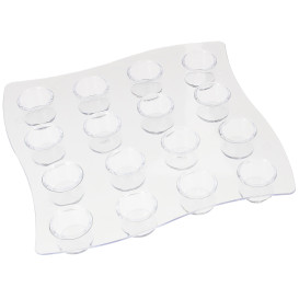 Plastiktablett für 16 Plastikbecher Tran. 35ml (144 Stück)