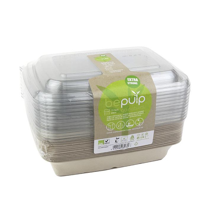 Set Verpackungen Zuckerrohr + Deckel 230x160x60mm (1 Set) Set Verpackungen Zuckerrohr + Deckel 230x160x60mm (1 Set)