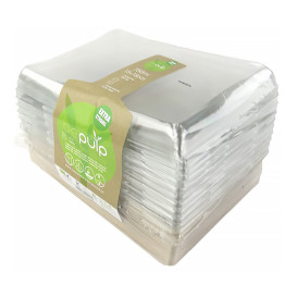 Set Tablett Zuckerrohr + Deckel 220x160x60mm (6 Sets)