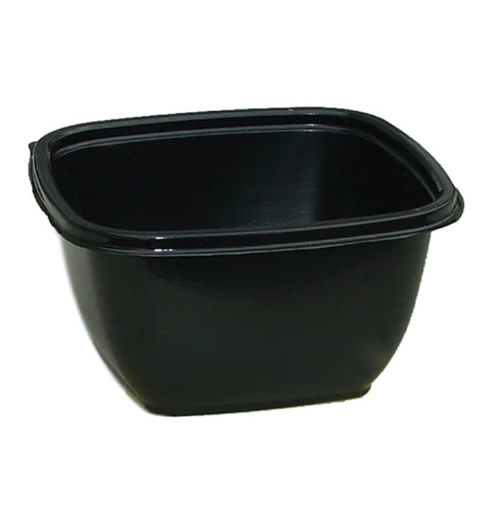 Plastikschale Viereckig Schwarz PET 375ml 125x125x50mm (500 Stück)