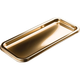 Plastikplatte rechteckig Gold 35x16cm (50 Stück)