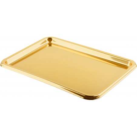 Plastikplatte rechteckig Gold 35x24cm (50 Stück)