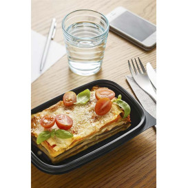 Plastikbehälter PP schwarz 23x13x4cm 375ml (50 Stück)