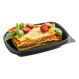 Plastikbehälter PP schwarz 23x13x4cm 375ml (50 Stück)