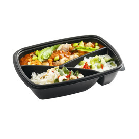 Plastikbehälter rechteckig schwarz 3G 23x17x5cm (75 Stück)