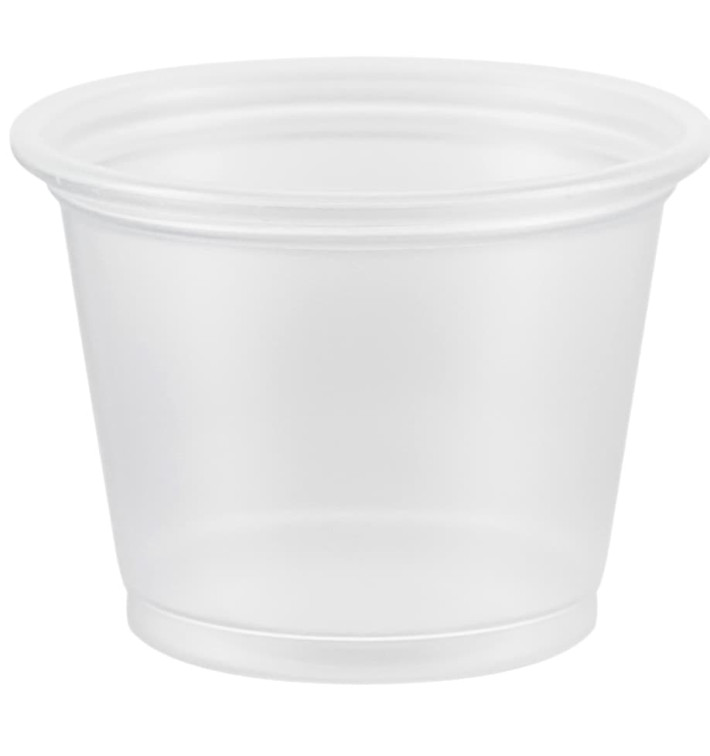 Dressingbecher Plastik PP für Soβen 30ml Ø48mm (125 Stück) Dressingbecher Plastik PP für Soβen 30ml Ø48mm (125 Stück)